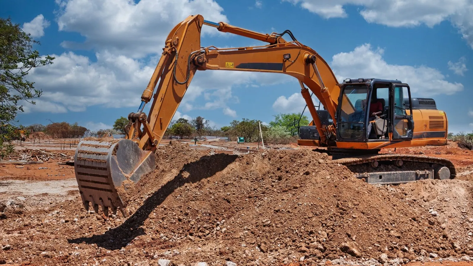 Excavation site preparation project in progress