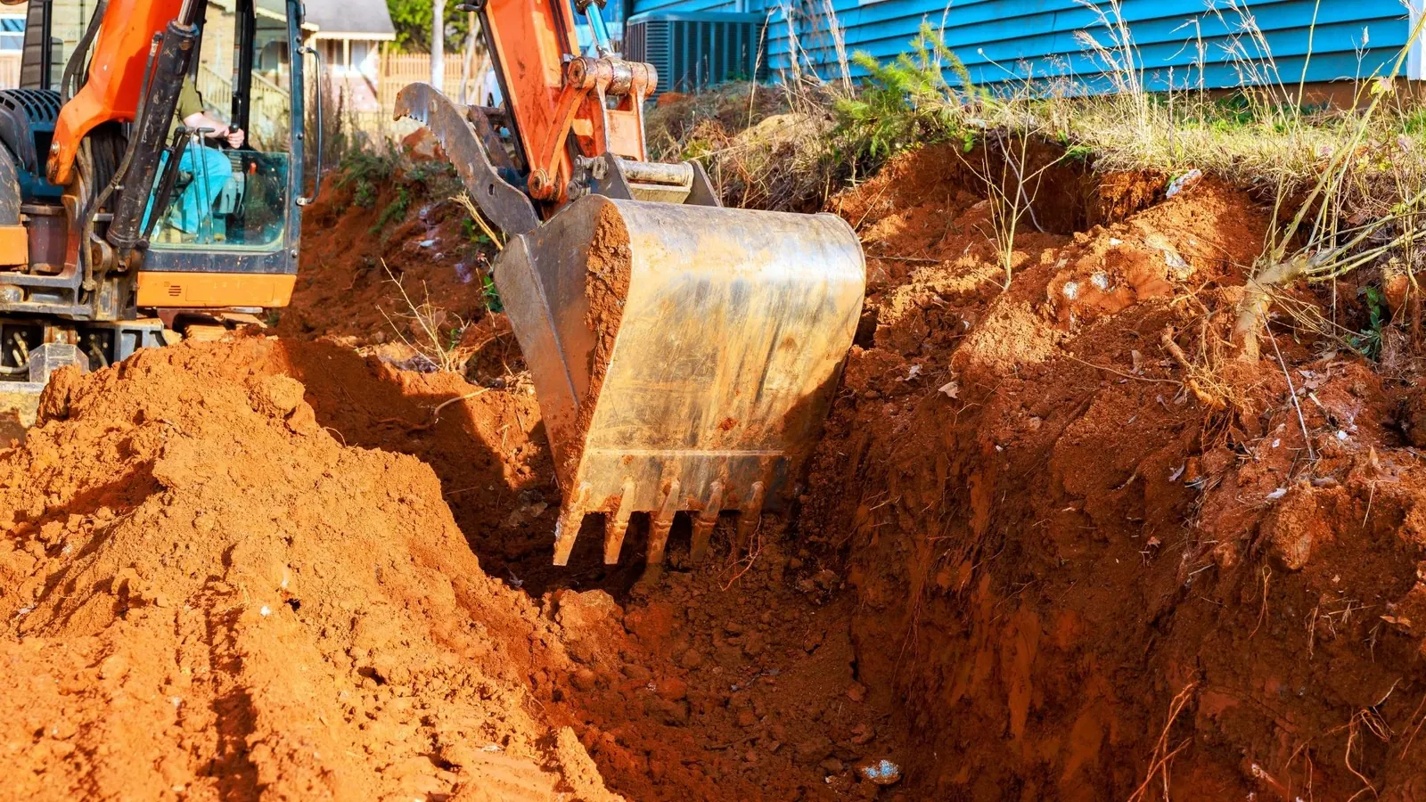 Land clearing with heavy equipment