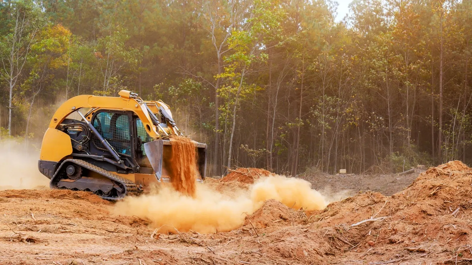 Excavator arm during digging