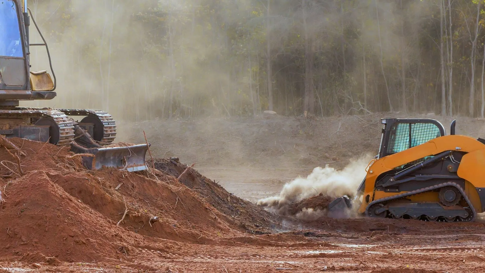 Utility trenching installation site